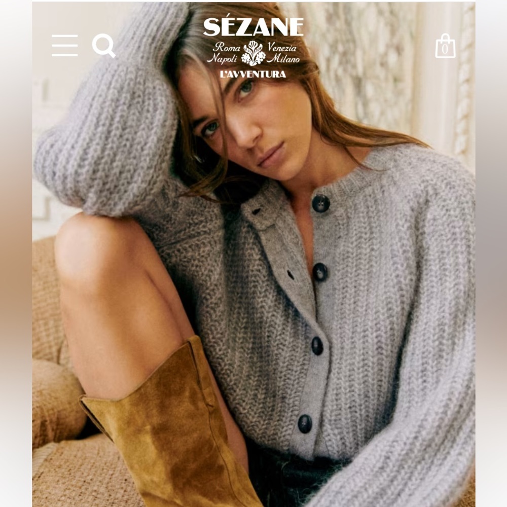 Sezane grey cardigan with tags brand new size XS